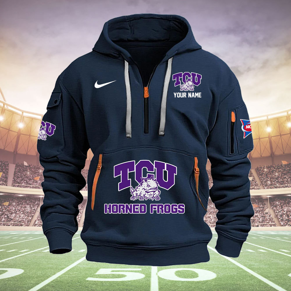 TCU Horned Frogs Quarter Zip Hoodie - Famjoys TCU Horned Frogs Quarter Zip Hoodie - Famjoys