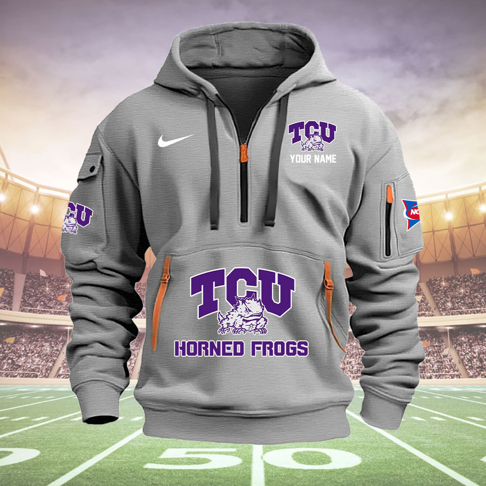 TCU Horned Frogs Quarter Zip Hoodie - Famjoys TCU Horned Frogs Quarter Zip Hoodie - Famjoys