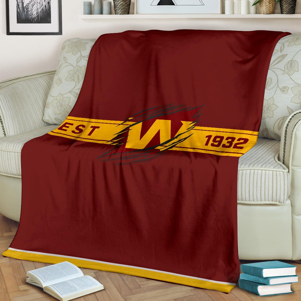 Team Fleece Blanket - Washington W Est 1932 Claw Fleece Blankets - Famjoys Team Fleece Blanket - Washington W Est 1932 Claw Fleece Blankets - Famjoys
