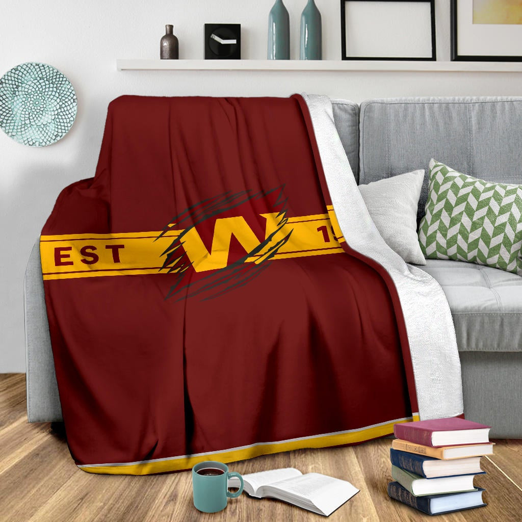 Team Fleece Blanket - Washington W Est 1932 Claw Fleece Blankets - Famjoys Team Fleece Blanket - Washington W Est 1932 Claw Fleece Blankets - Famjoys