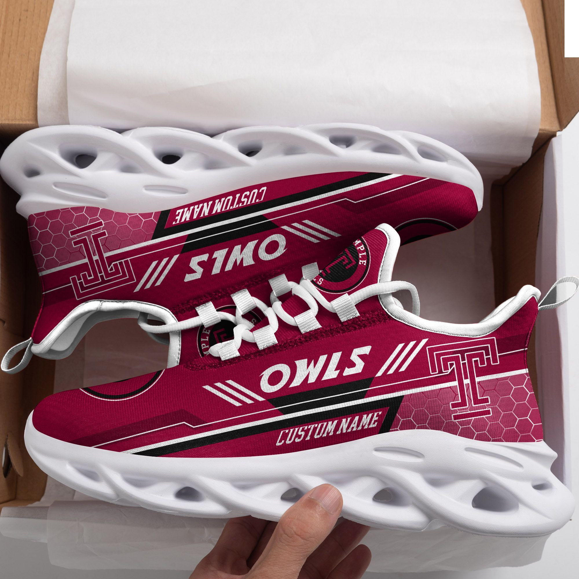 Temple Owls Custom Personalized Max Soul Sneakers Shoes