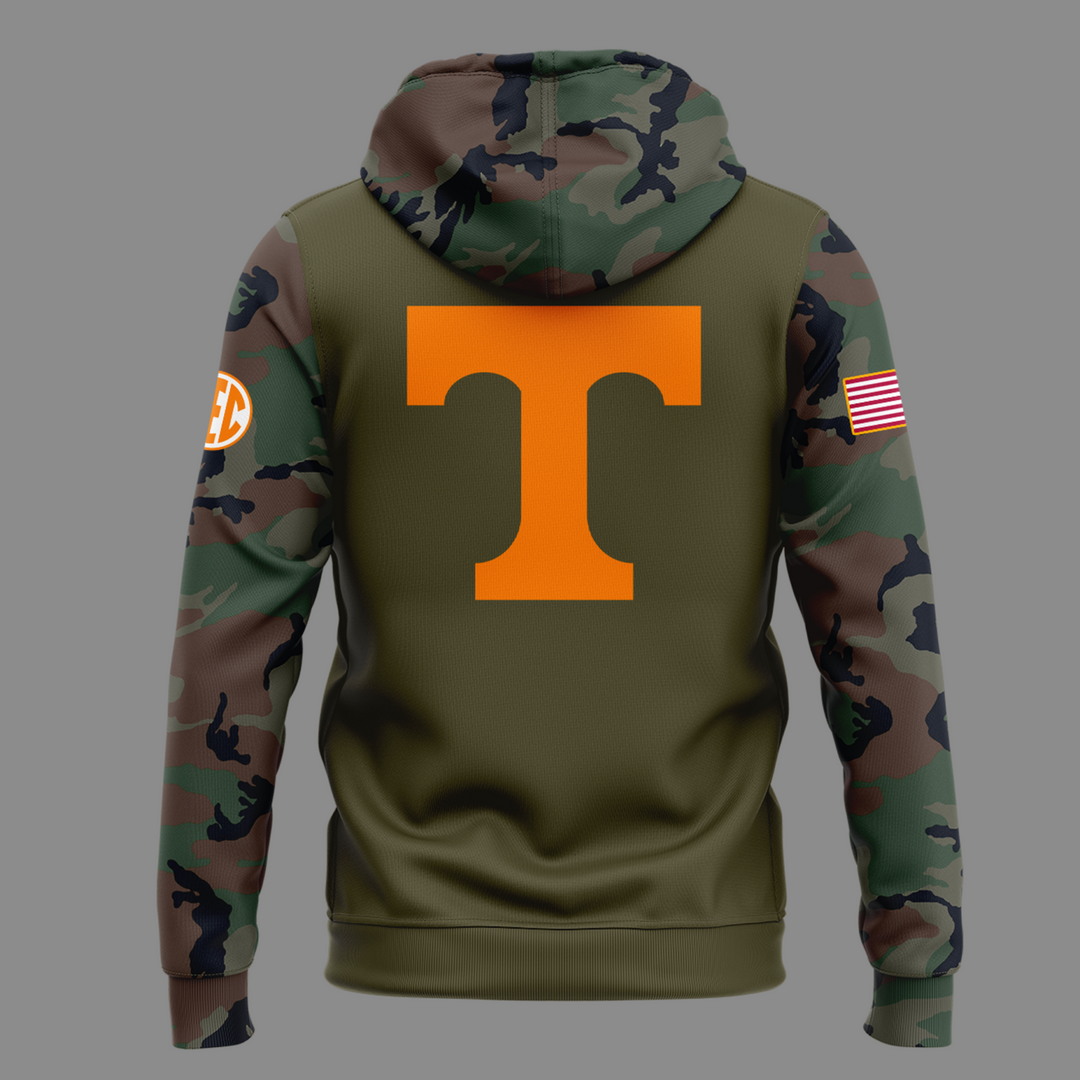 Tennessee Football 2024 Military Appreciation unisex Hoodie - Famjoys Tennessee Football 2024 Military Appreciation unisex Hoodie - Famjoys