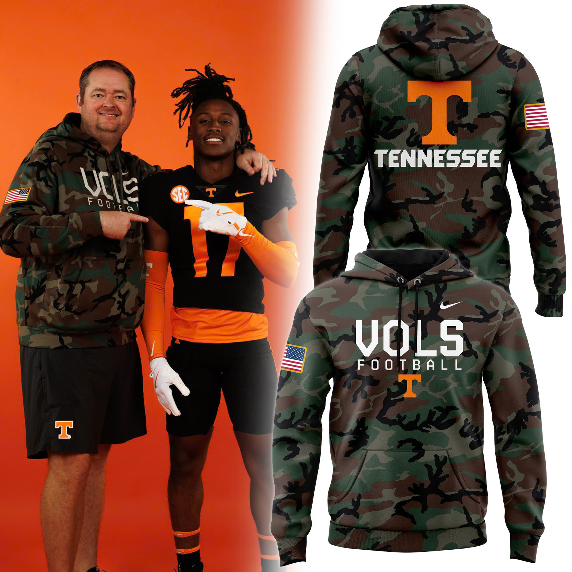 Tennessee Football Camo Salute to Service Club Fleece Pullover Hoodie - Famjoys Tennessee Football Camo Salute to Service Club Fleece Pullover Hoodie - Famjoys