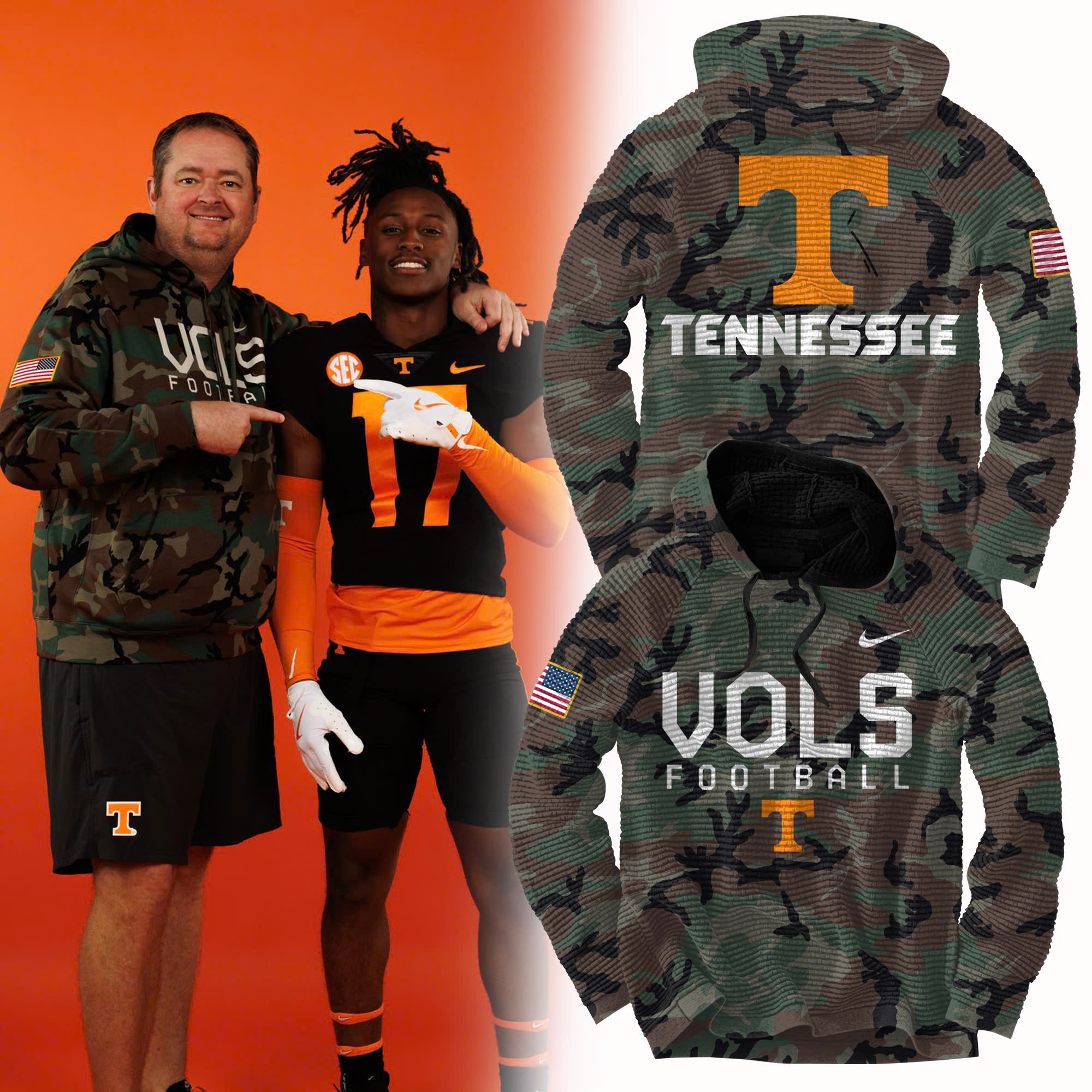Tennessee Football Camo Salute to Service Club Fleece Pullover Hoodie - Famjoys Tennessee Football Camo Salute to Service Club Fleece Pullover Hoodie - Famjoys