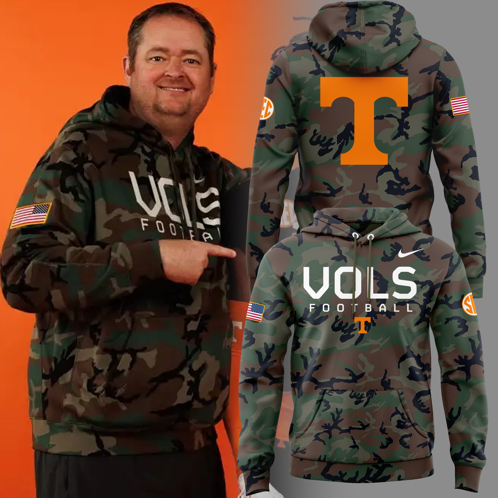 Tennessee Football Military Appreciation Hoodie - Famjoys Tennessee Football Military Appreciation Hoodie - Famjoys