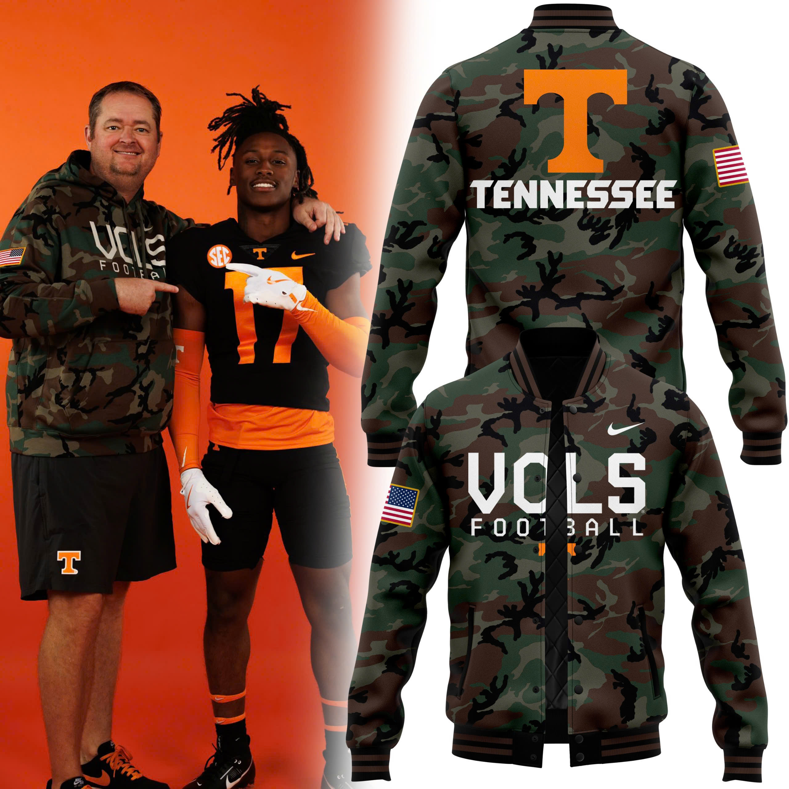 Tennessee Football Salute to Service Bomber Jacket - Famjoys Tennessee Football Salute to Service Bomber Jacket - Famjoys