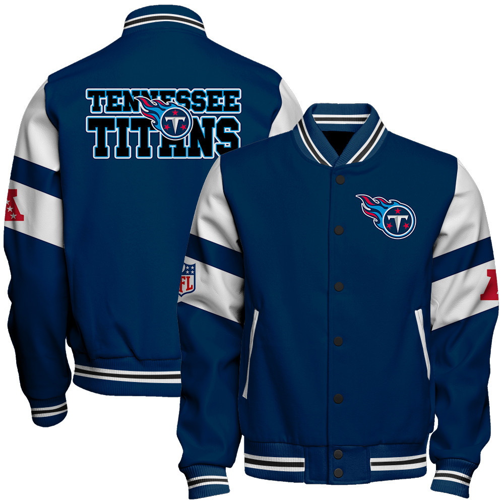 Tennessee Titans American Football Conference Unisex Varsity Jacket V11 - Famjoys Tennessee Titans American Football Conference Unisex Varsity Jacket V11 - Famjoys