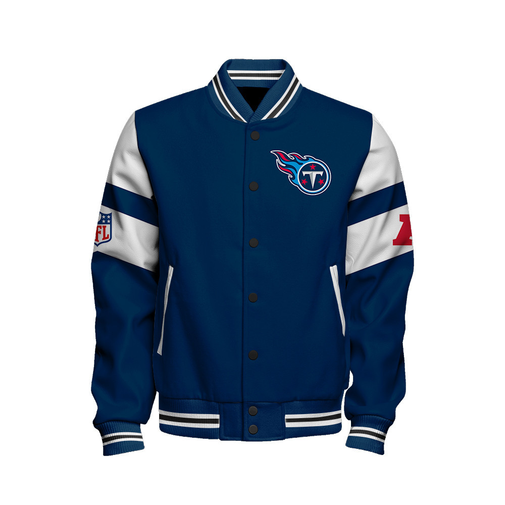 Tennessee Titans American Football Conference Unisex Varsity Jacket V11 - Famjoys Tennessee Titans American Football Conference Unisex Varsity Jacket V11 - Famjoys