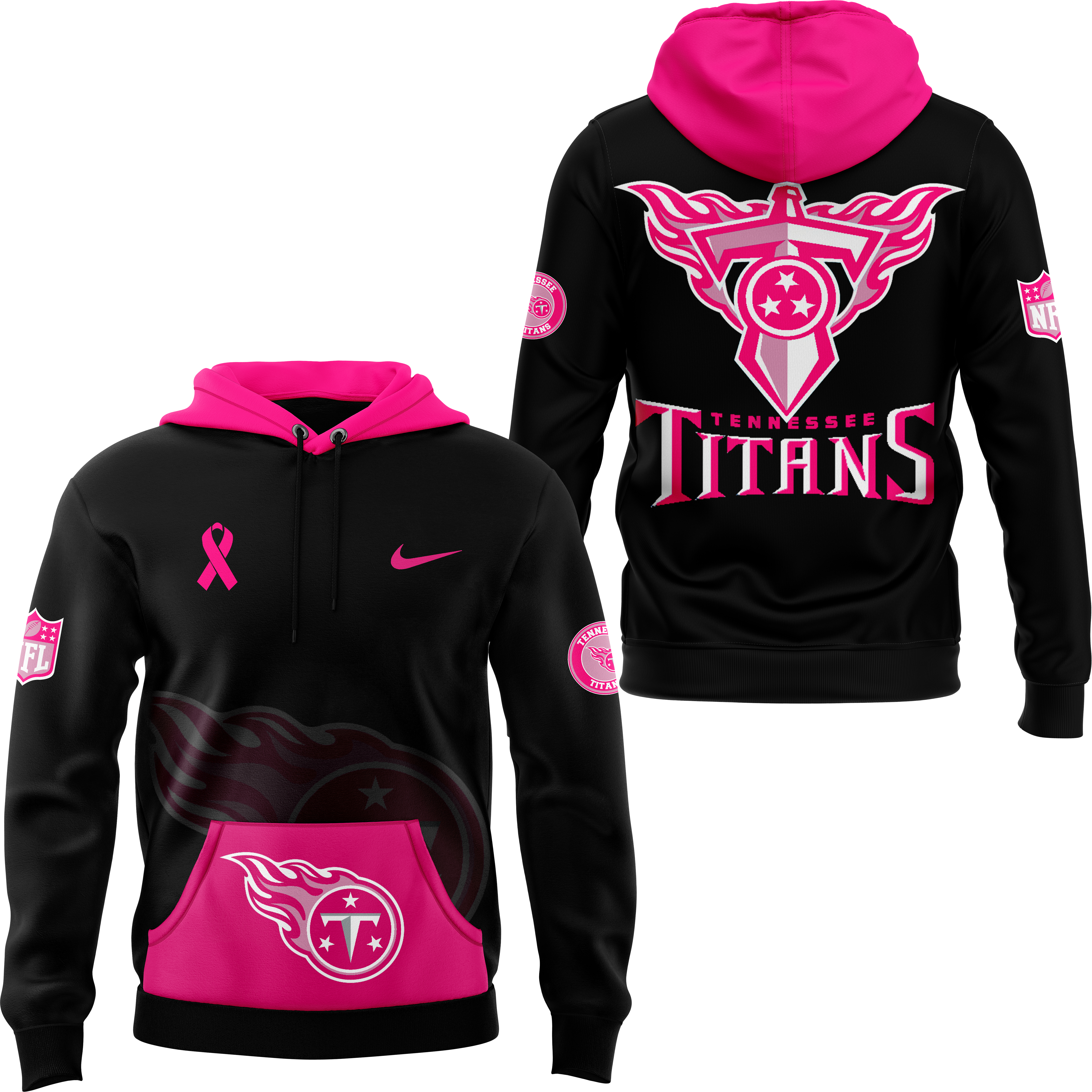 Tennessee Titans Breast Cancer Club Pullover Hoodie - Famjoys Tennessee Titans Breast Cancer Club Pullover Hoodie - Famjoys