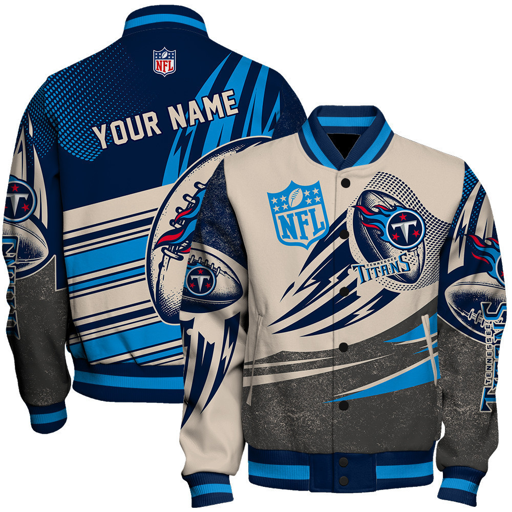 Tennessee Titans - National Football League Customized AOP Varsity Jacket V10 - Famjoys Tennessee Titans - National Football League Customized AOP Varsity Jacket V10 - Famjoys