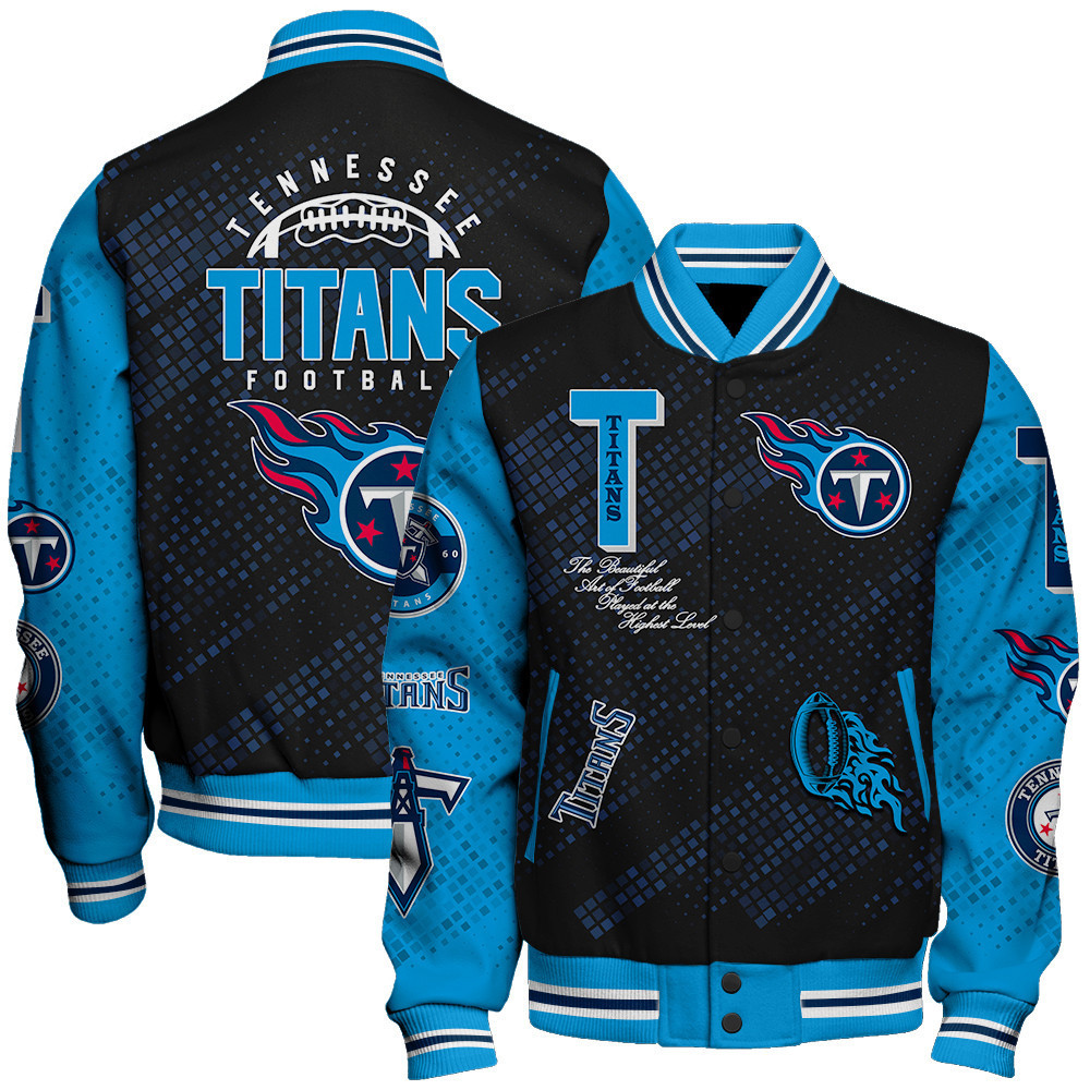 Tennessee Titans National Football League Pattern Varsity Jacket V13 - Famjoys Tennessee Titans National Football League Pattern Varsity Jacket V13 - Famjoys