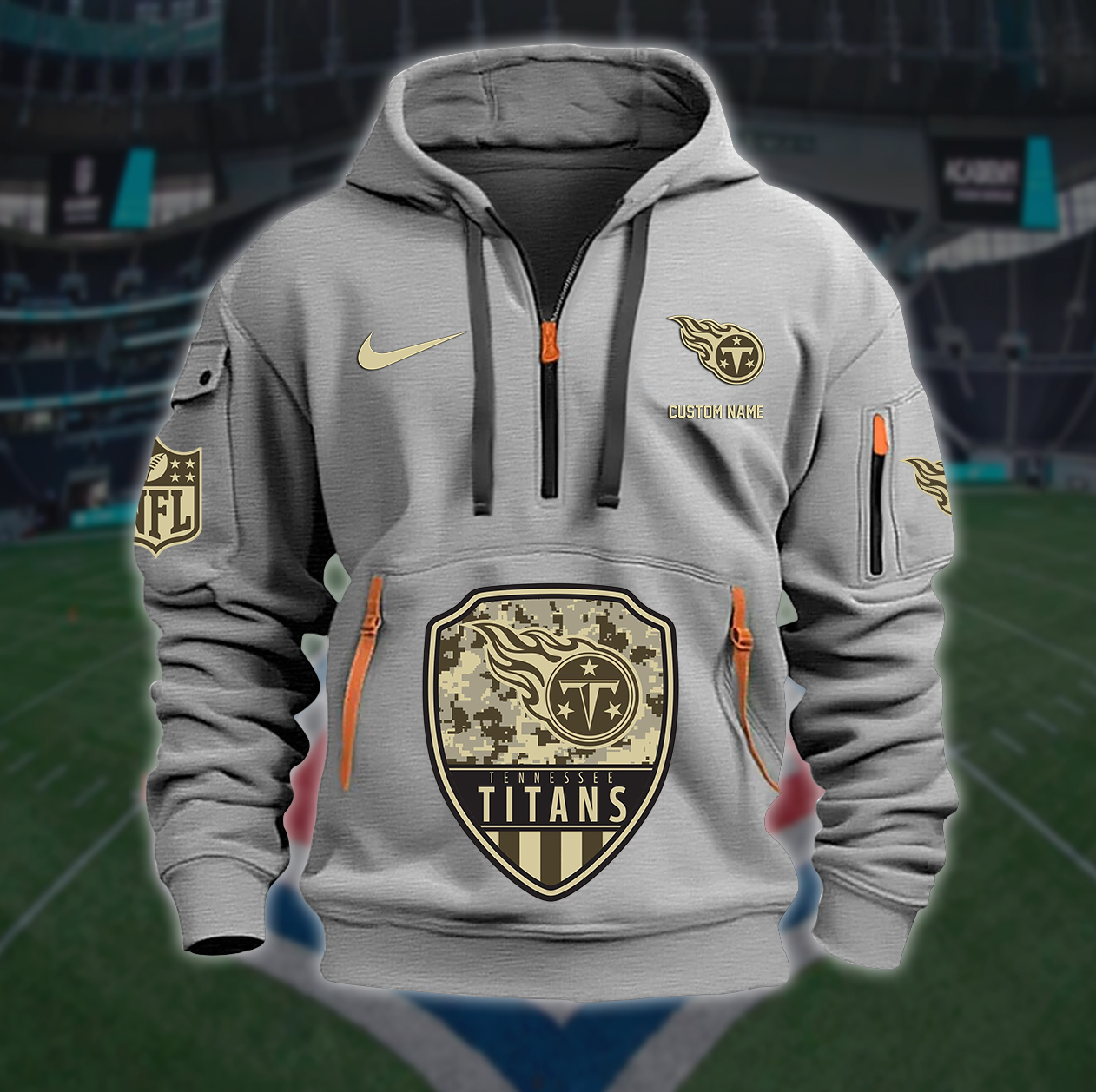 Tennessee Titans New Personalized Quarter Zip Hoodie AZBTQZH000205 - Famjoys Tennessee Titans New Personalized Quarter Zip Hoodie AZBTQZH000205 - Famjoys