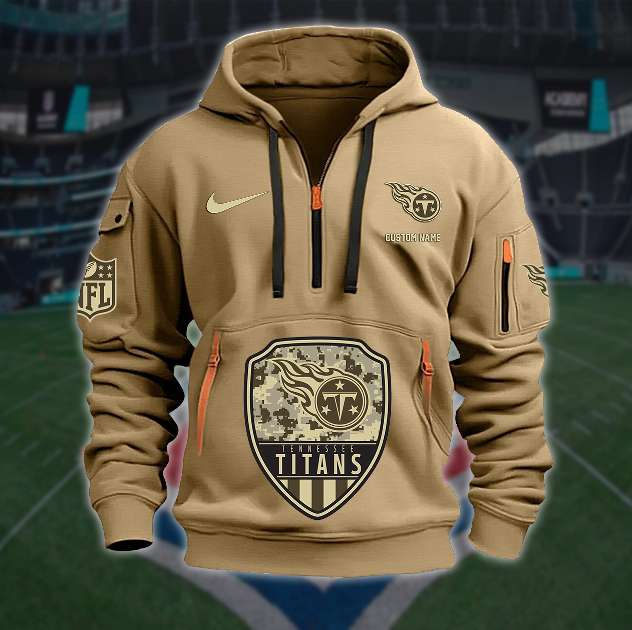 Tennessee Titans New Personalized Quarter Zip Hoodie AZBTQZH000205 - Famjoys Tennessee Titans New Personalized Quarter Zip Hoodie AZBTQZH000205 - Famjoys