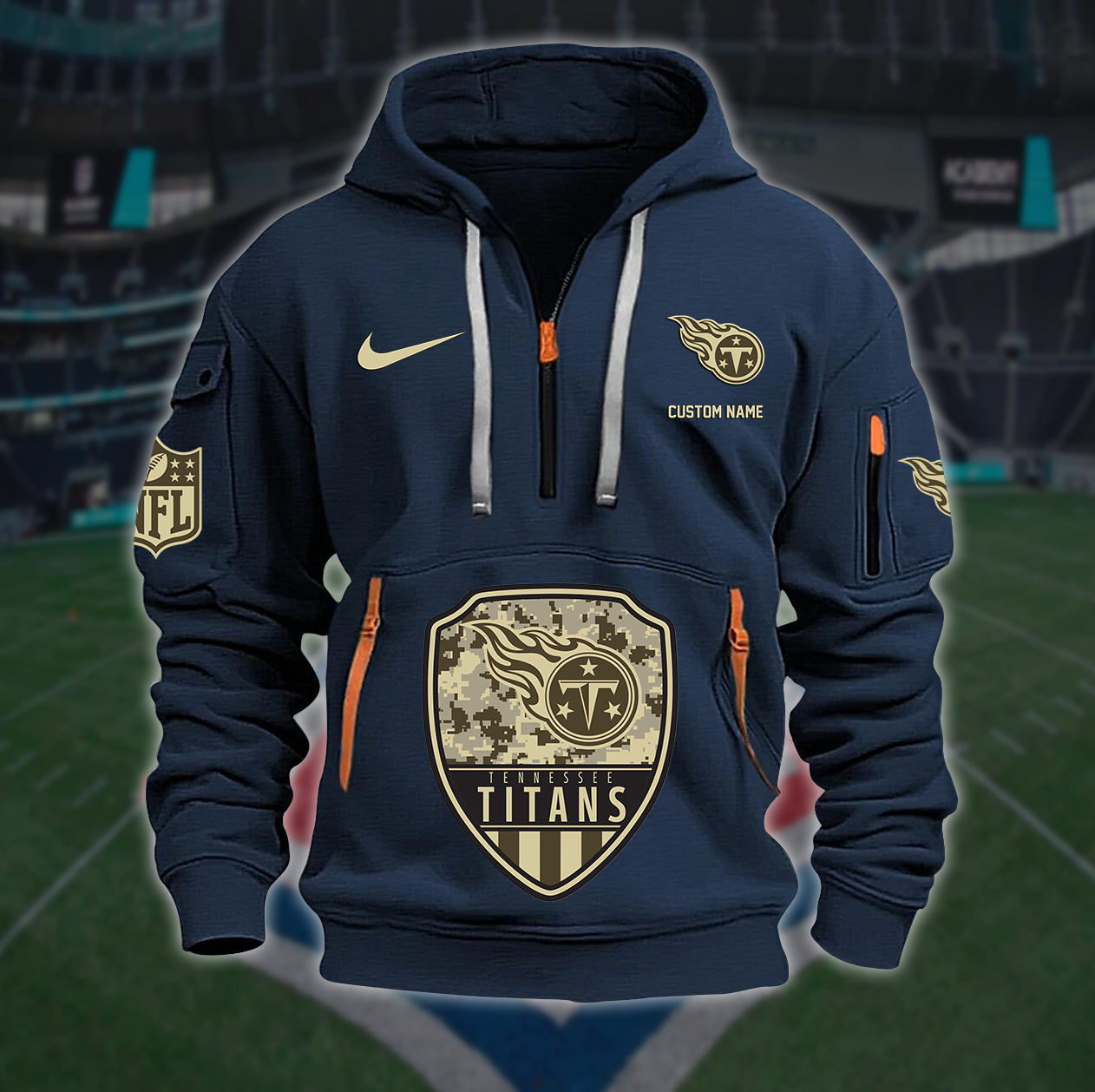 Tennessee Titans New Personalized Quarter Zip Hoodie AZBTQZH000205 - Famjoys Tennessee Titans New Personalized Quarter Zip Hoodie AZBTQZH000205 - Famjoys