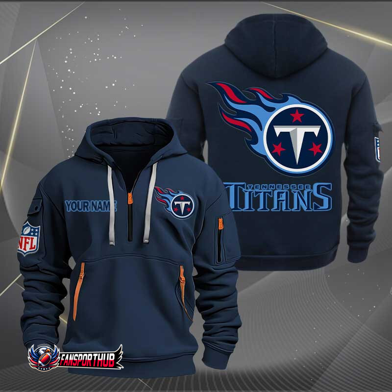 Tennessee Titans New Personalized Quarter Zip Hoodie AZBTQZH000226 - Famjoys Tennessee Titans New Personalized Quarter Zip Hoodie AZBTQZH000226 - Famjoys