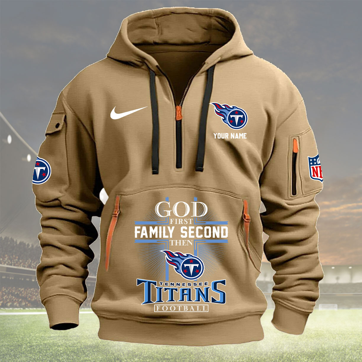 Tennessee Titans Personalized Quarter Zip Hoodie New Collection AZBTQZH000271 - Famjoys Tennessee Titans Personalized Quarter Zip Hoodie New Collection AZBTQZH000271 - Famjoys
