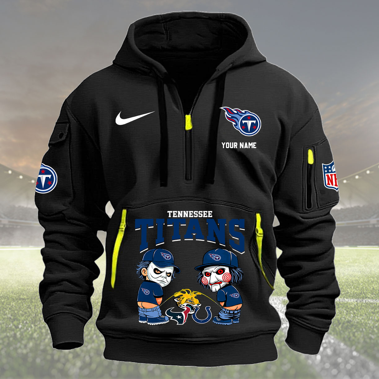 Tennessee Titans Personalized Quarter Zip Hoodie New Collection AZBTQZH000274 - Famjoys Tennessee Titans Personalized Quarter Zip Hoodie New Collection AZBTQZH000274 - Famjoys
