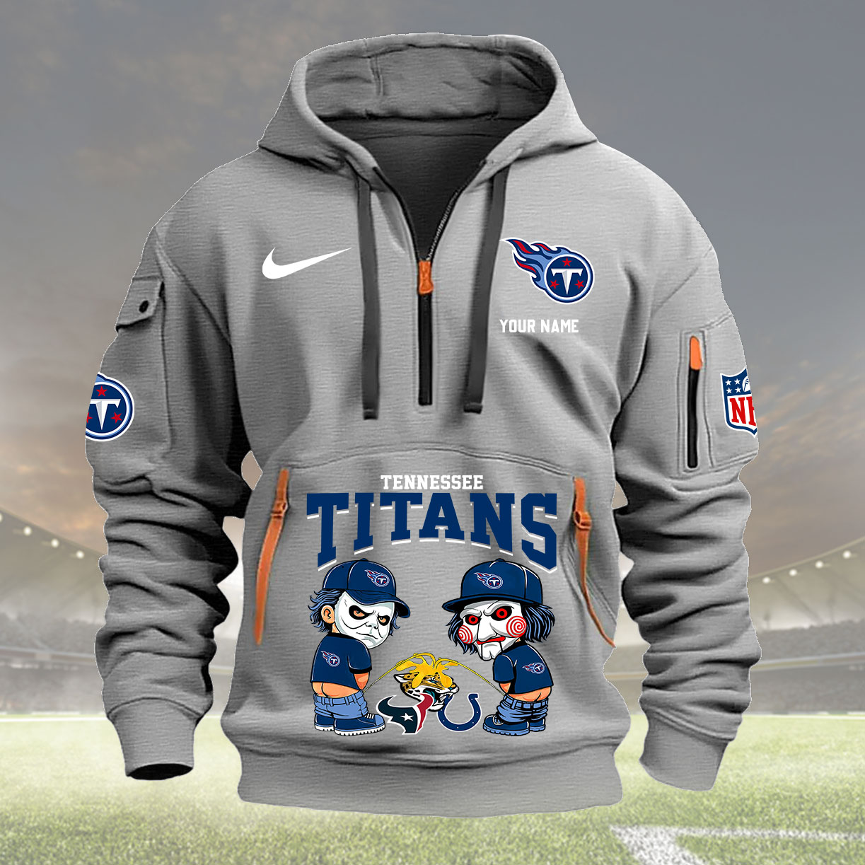 Tennessee Titans Personalized Quarter Zip Hoodie New Collection AZBTQZH000274 - Famjoys Tennessee Titans Personalized Quarter Zip Hoodie New Collection AZBTQZH000274 - Famjoys