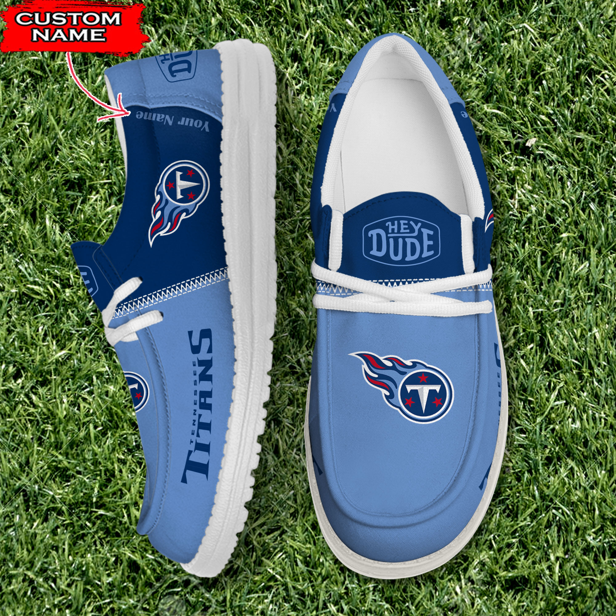 Tennessee Titans Personalized Your Name 32 Teams Hey Dude Shoes - Famjoys Tennessee Titans Personalized Your Name 32 Teams Hey Dude Shoes - Famjoys