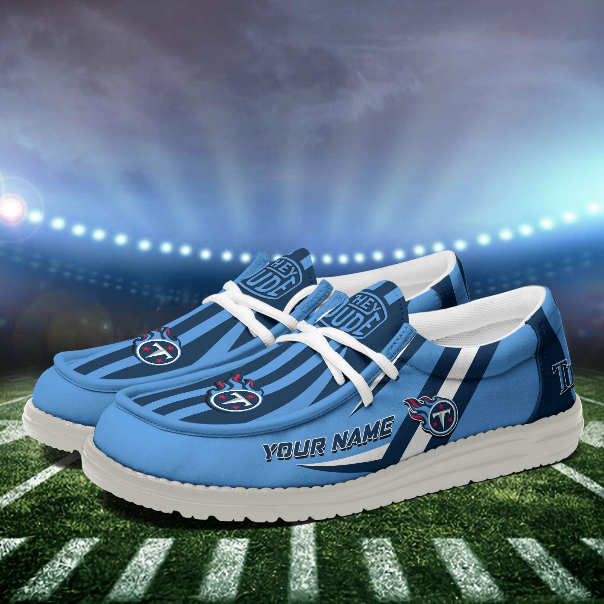 Tennessee Titans Team White Canvas Loafer Shoes Personalized Your Name - Famjoys Tennessee Titans Team White Canvas Loafer Shoes Personalized Your Name - Famjoys