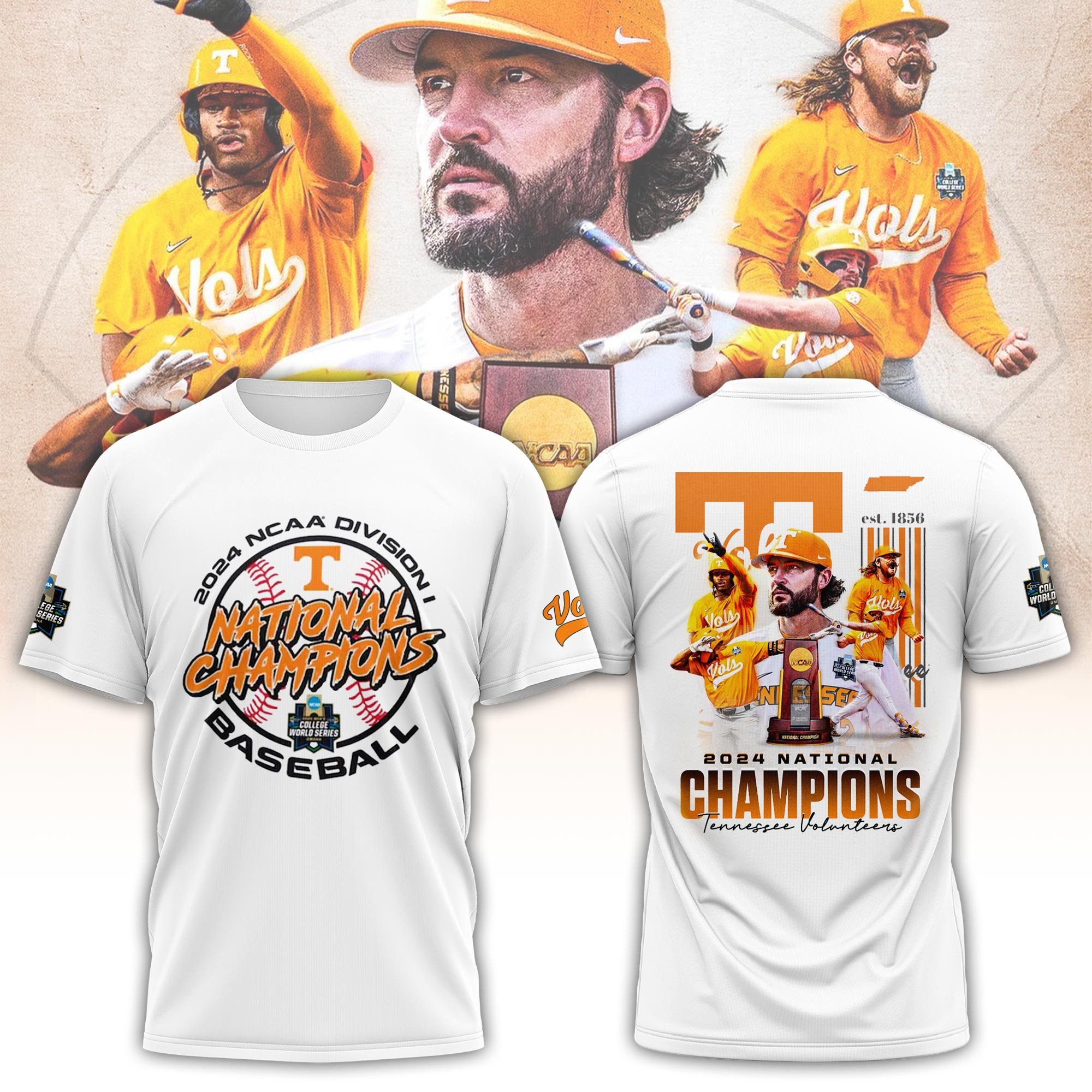 Tennessee Volunteers Baseball College World Series Champions Locker Room White TShirt - Famjoys Tennessee Volunteers Baseball College World Series Champions Locker Room White TShirt - Famjoys