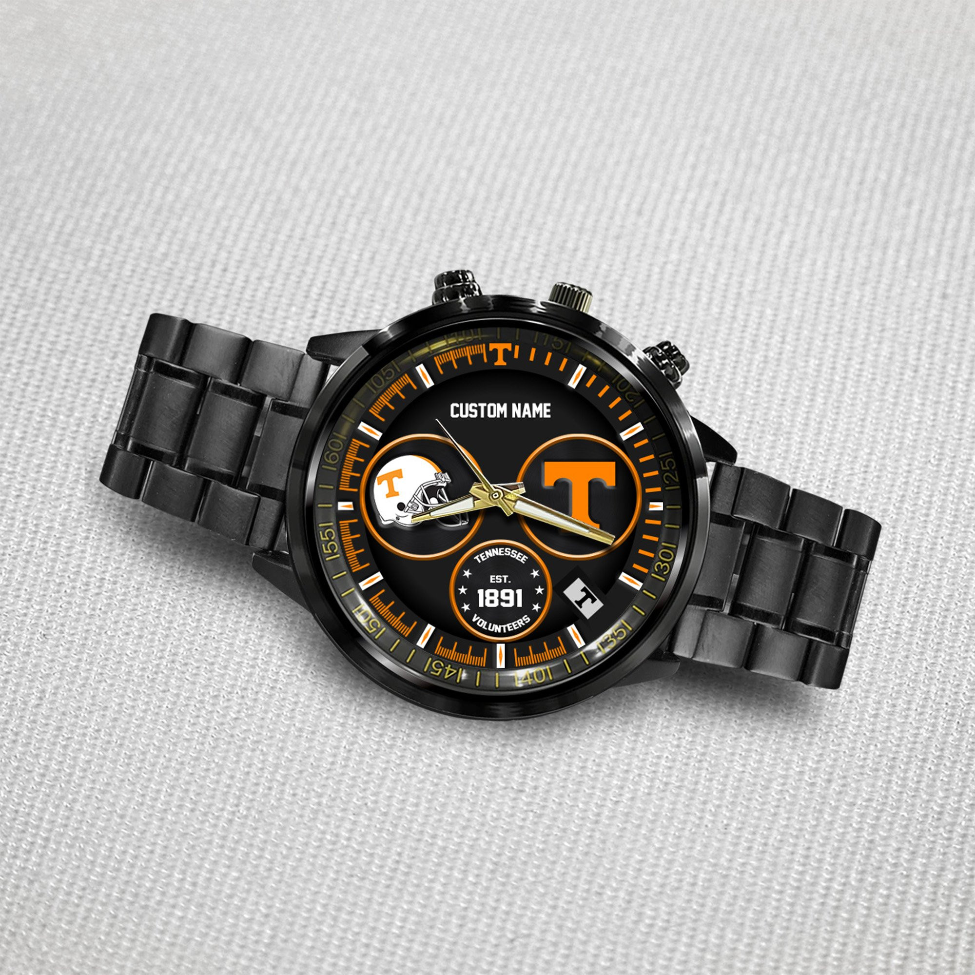 Tennessee Volunteers Black Stainless Steel Watch - Famjoys Tennessee Volunteers Black Stainless Steel Watch - Famjoys