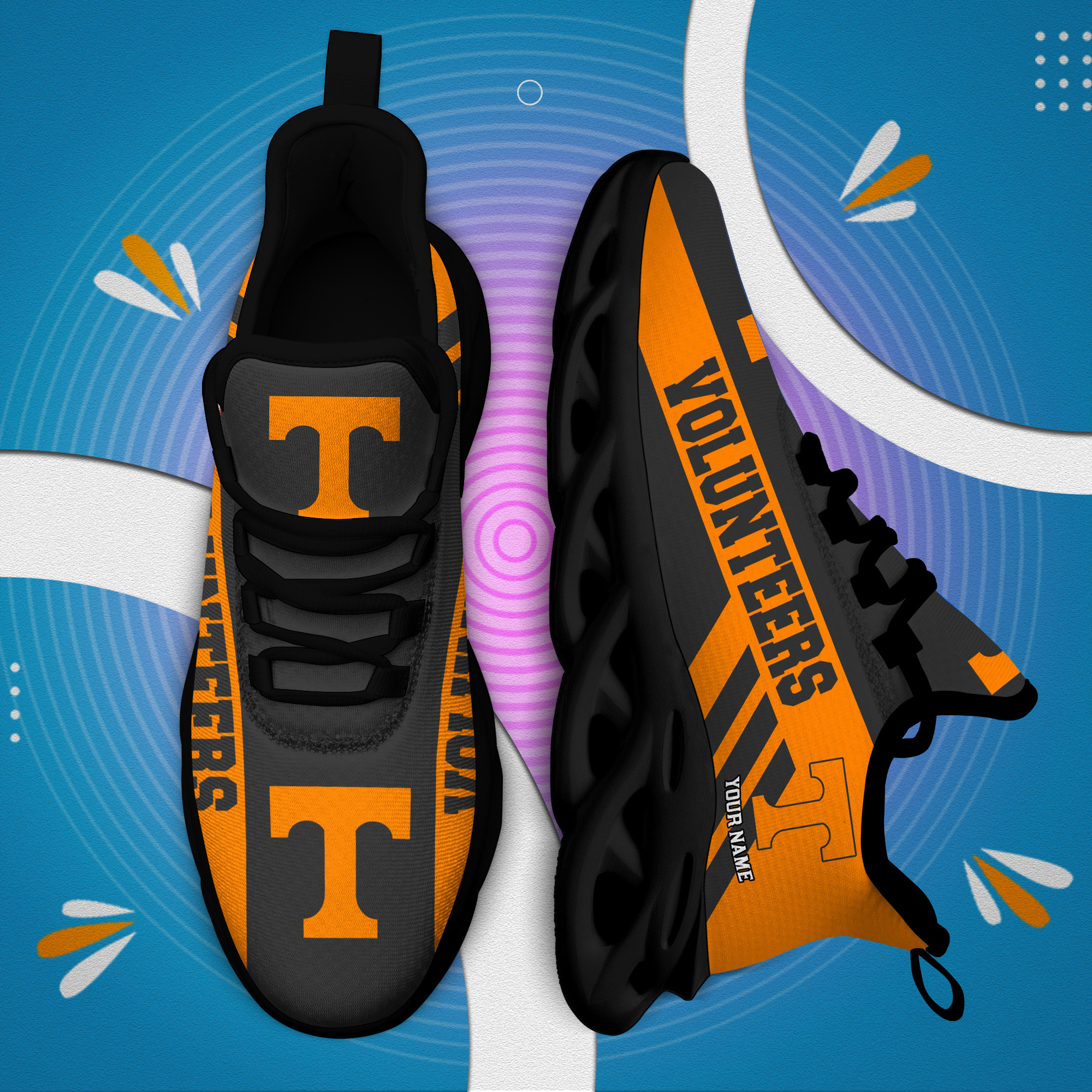 Tennessee Volunteers Custom Name PERSONALIZED MAX SOUL SHOES DS004 - Famjoys Tennessee Volunteers Custom Name PERSONALIZED MAX SOUL SHOES DS004 - Famjoys