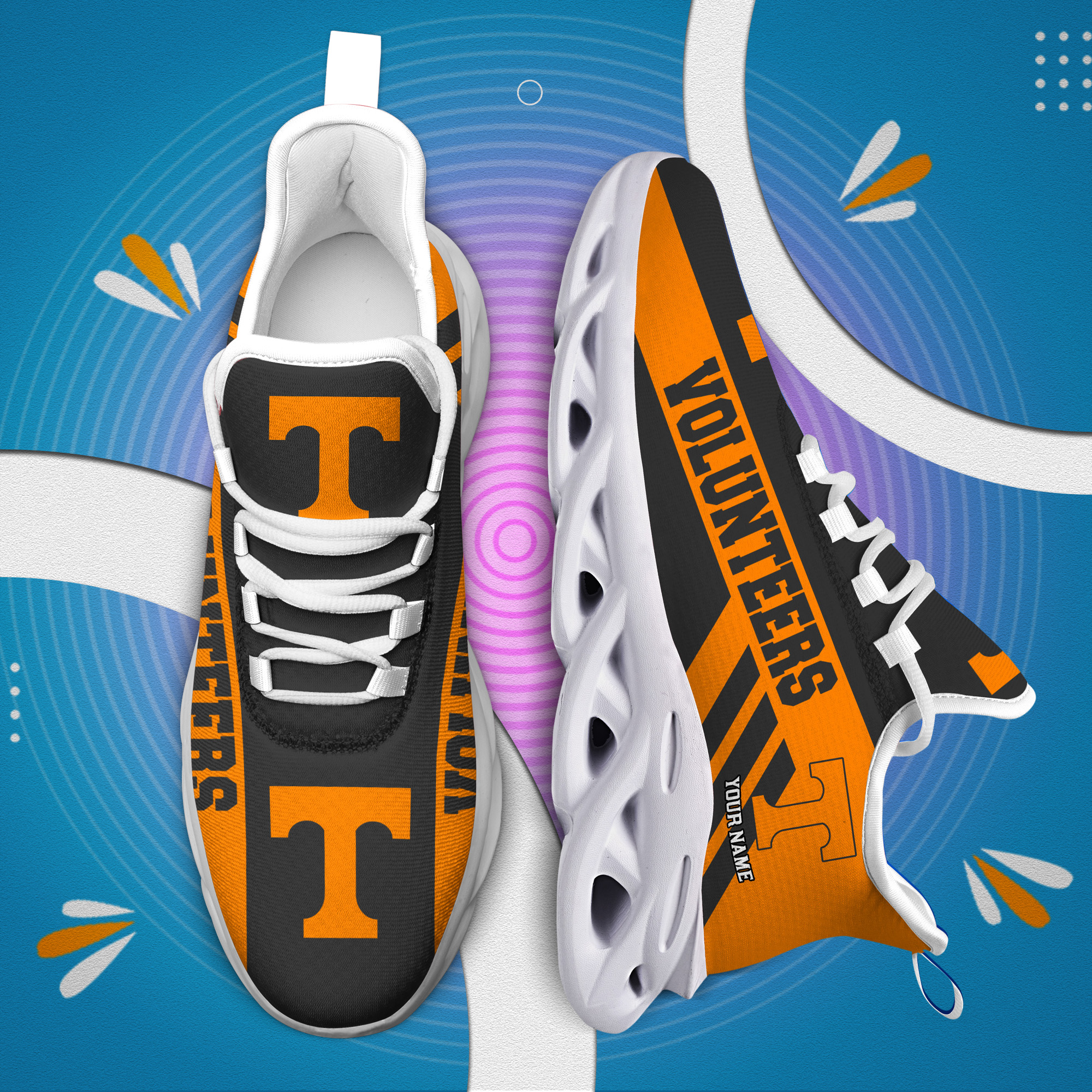 Tennessee Volunteers Custom Name PERSONALIZED MAX SOUL SHOES DS004 - Famjoys Tennessee Volunteers Custom Name PERSONALIZED MAX SOUL SHOES DS004 - Famjoys