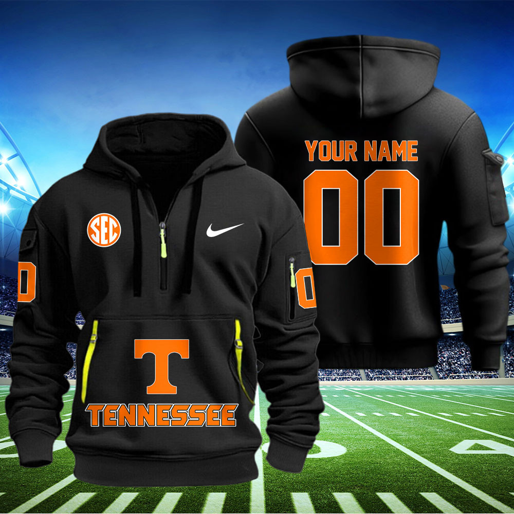 Tennessee Volunteers Football Quarter Zip Hoodie - Famjoys Tennessee Volunteers Football Quarter Zip Hoodie - Famjoys