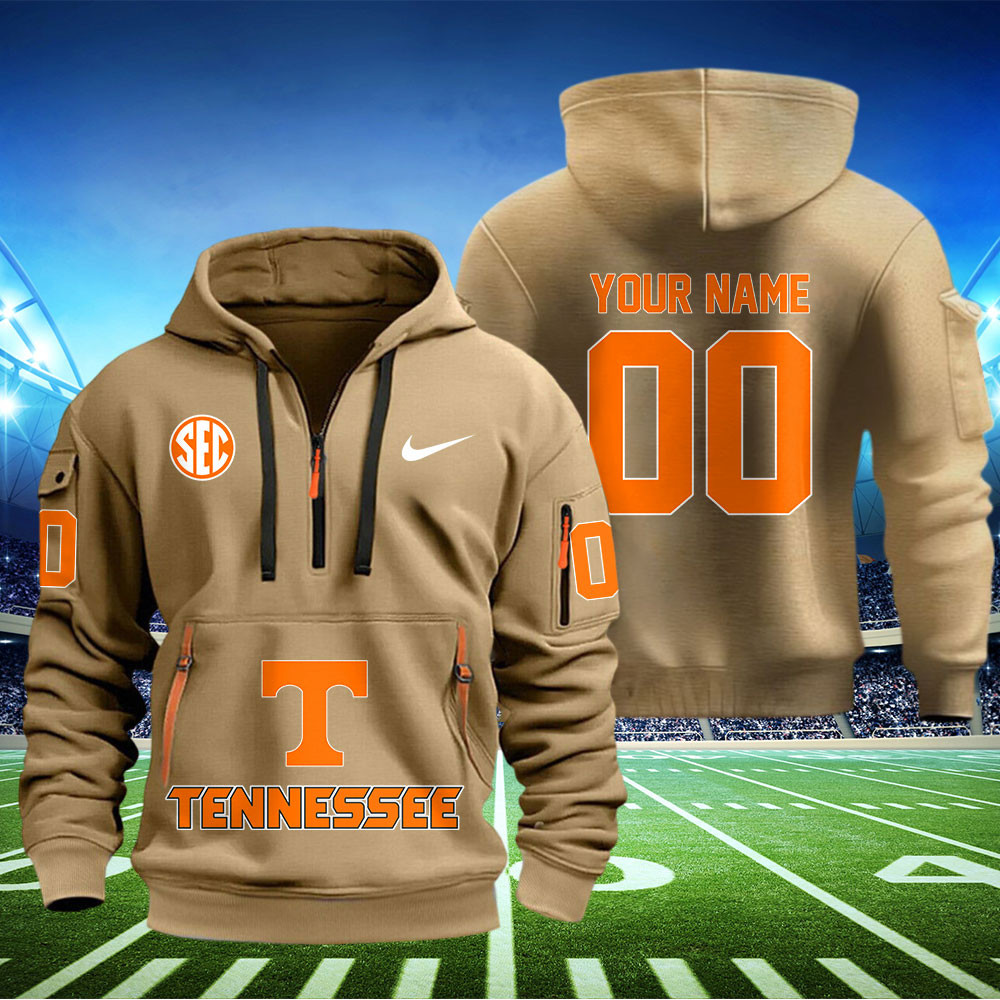 Tennessee Volunteers Football Quarter Zip Hoodie - Famjoys Tennessee Volunteers Football Quarter Zip Hoodie - Famjoys
