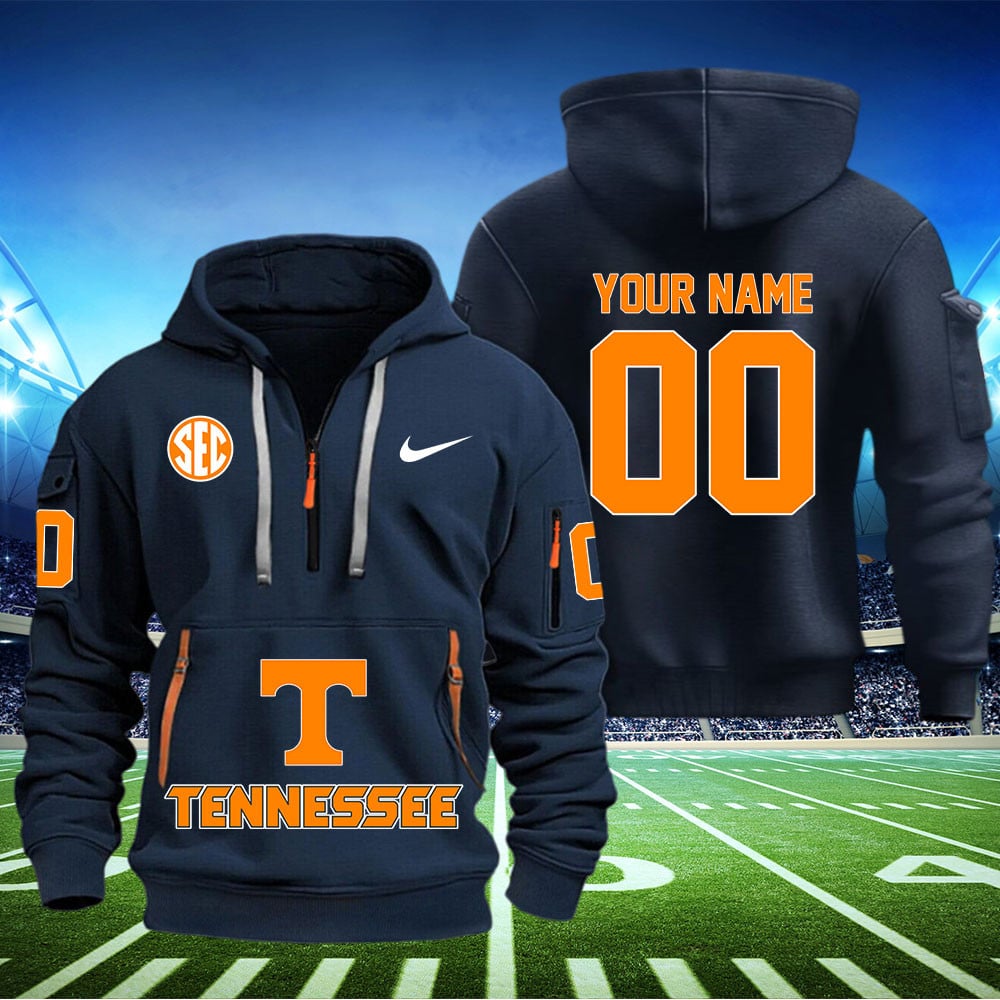 Tennessee Volunteers Football Quarter Zip Hoodie - Famjoys Tennessee Volunteers Football Quarter Zip Hoodie - Famjoys