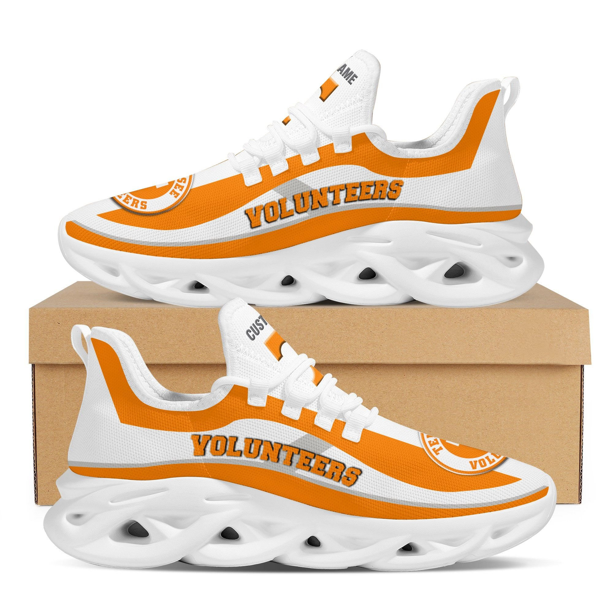 Tennessee Volunteers Football Team Custom Personalized With Name Max Soul Sneakers Shoes - Famjoys Tennessee Volunteers Football Team Custom Personalized With Name Max Soul Sneakers Shoes - Famjoys