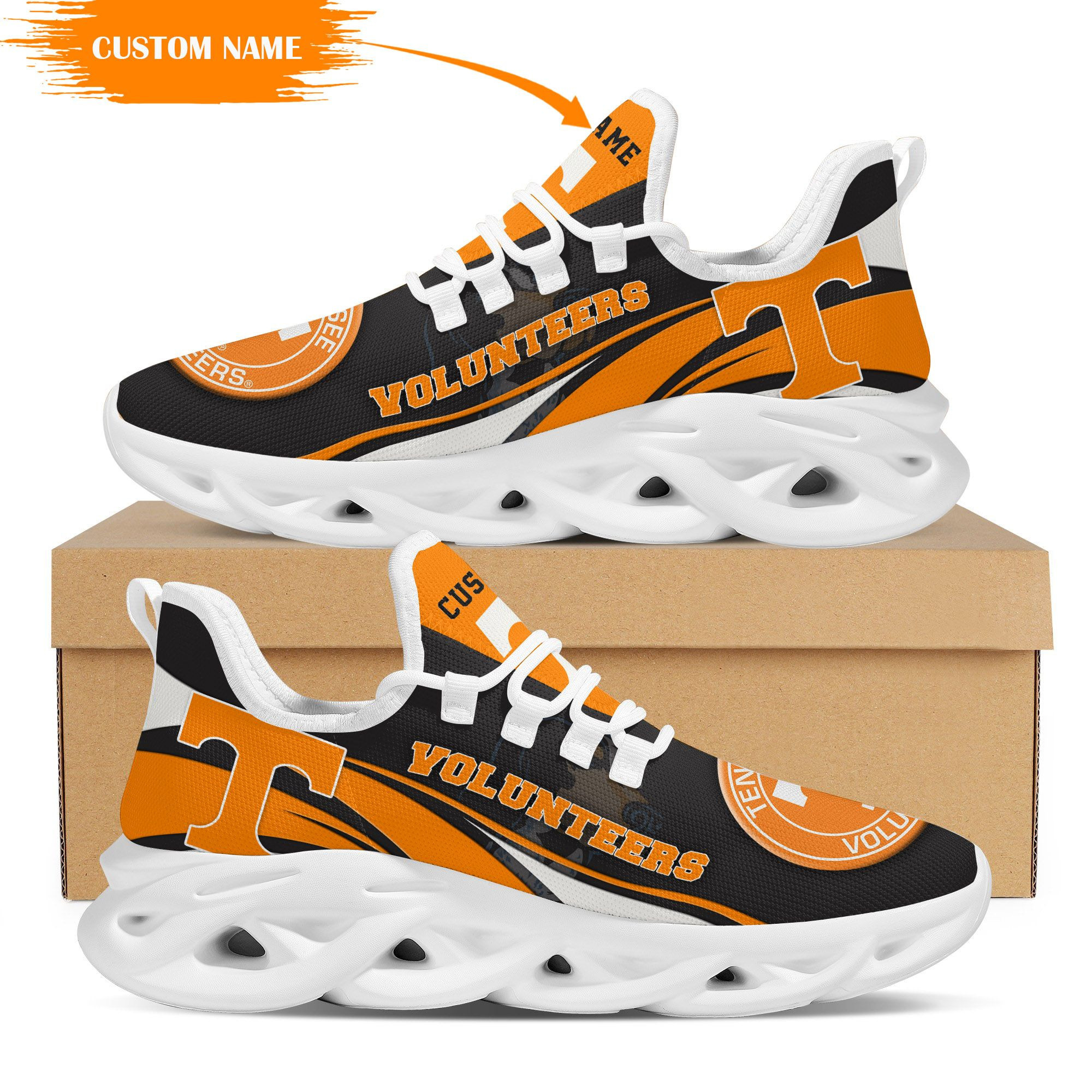 Tennessee Volunteers Mascot Custom Name Personalized Max Soul Sneakers - Famjoys Tennessee Volunteers Mascot Custom Name Personalized Max Soul Sneakers - Famjoys