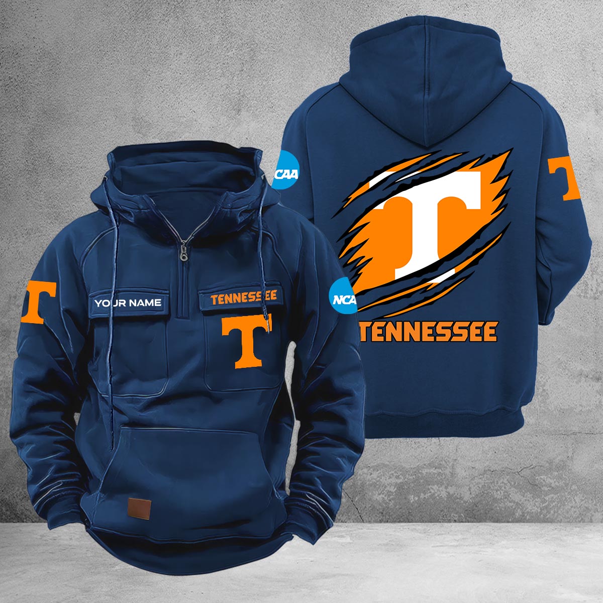 Tennessee Volunteers Multi-Pockets Zip-Up Hoodie - Famjoys Tennessee Volunteers Multi-Pockets Zip-Up Hoodie - Famjoys