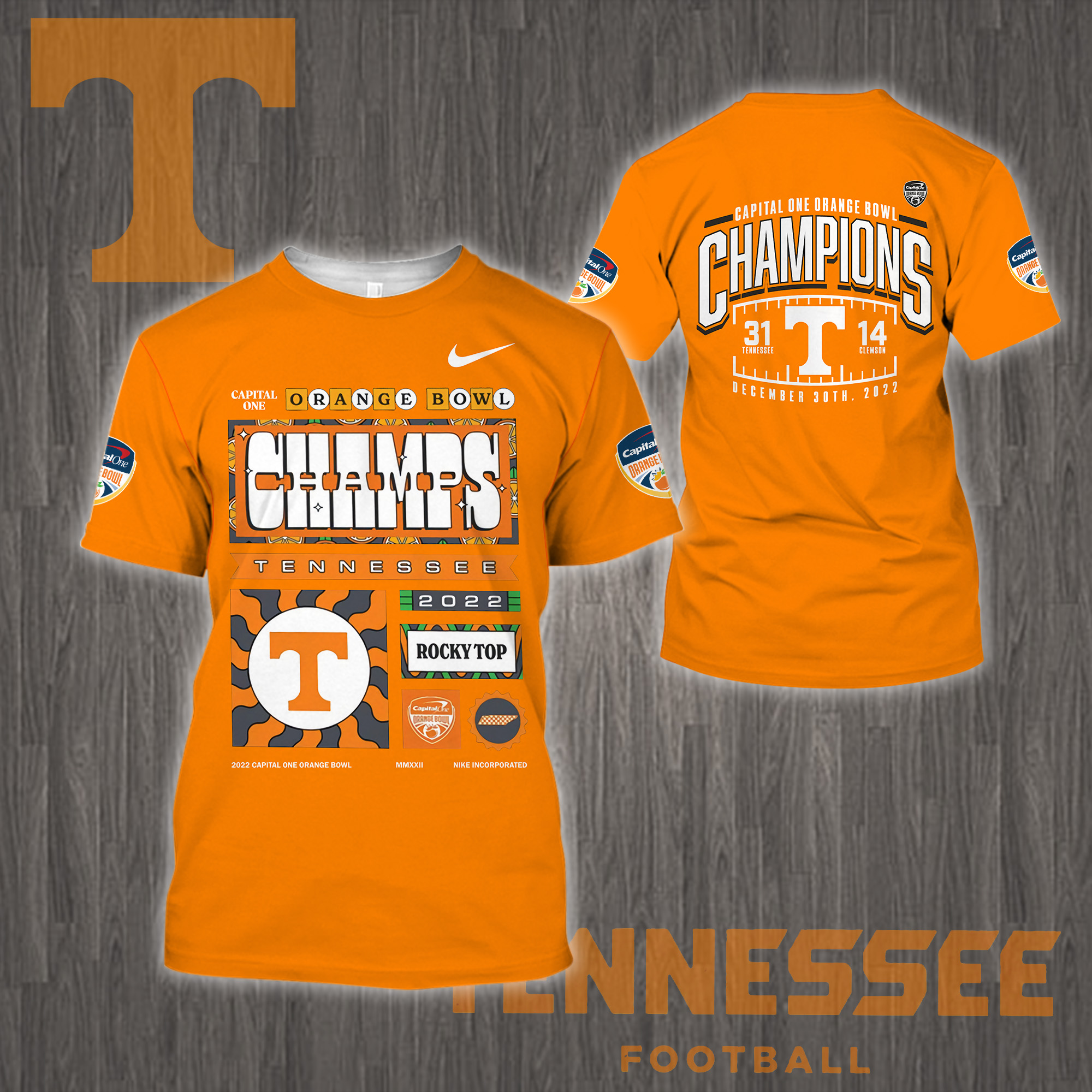 Tennessee Volunteers Orange Bowl 2022 Champions Shirt - Famjoys Tennessee Volunteers Orange Bowl 2022 Champions Shirt - Famjoys
