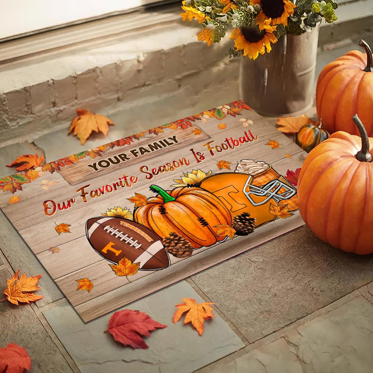 Tennessee Volunteers Our Favorite Season is Football Doormat - Famjoys Tennessee Volunteers Our Favorite Season is Football Doormat - Famjoys