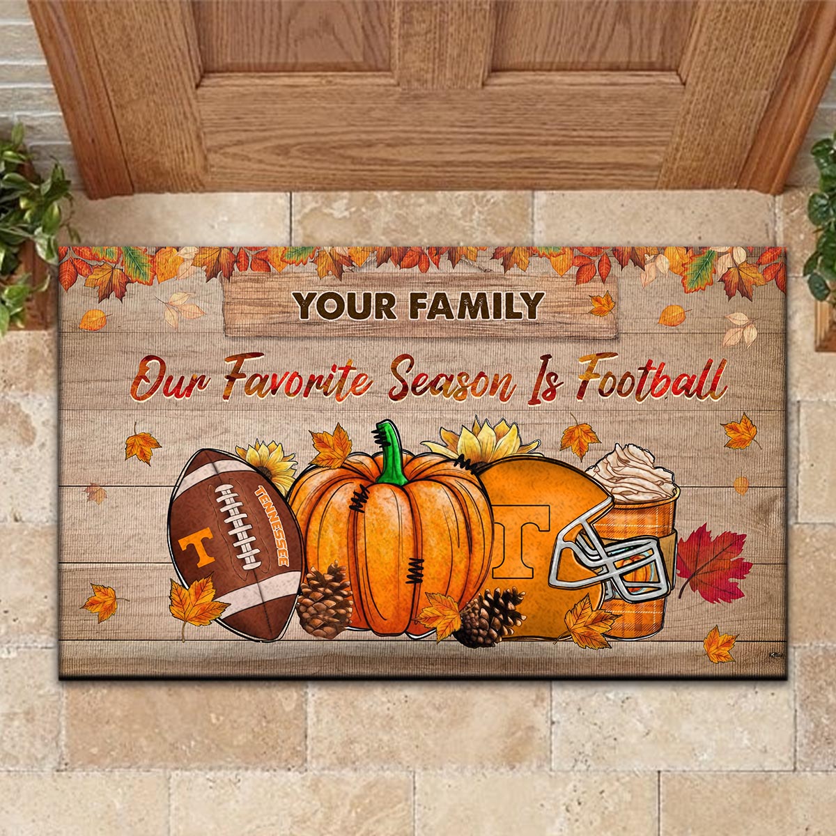 Tennessee Volunteers Our Favorite Season is Football Doormat - Famjoys Tennessee Volunteers Our Favorite Season is Football Doormat - Famjoys