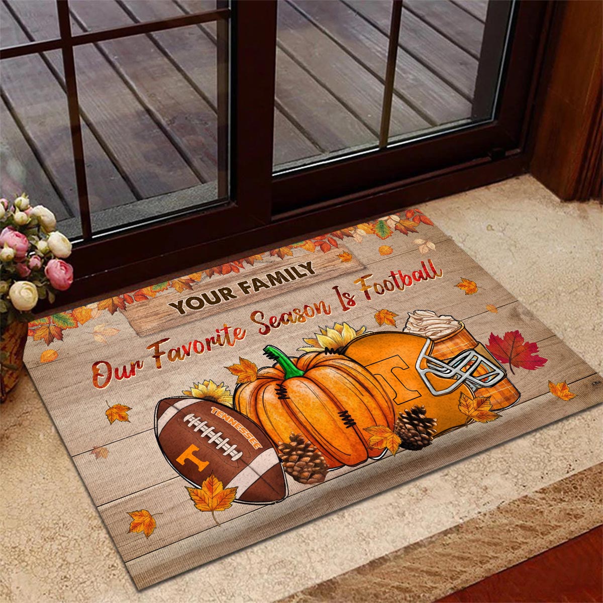 Tennessee Volunteers Our Favorite Season is Football Doormat - Famjoys Tennessee Volunteers Our Favorite Season is Football Doormat - Famjoys