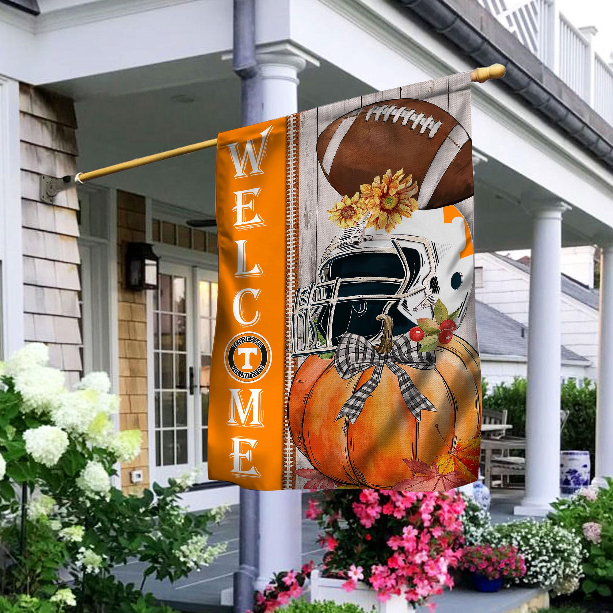 Tennessee Volunteers Welcome Fall Football Garden Flag – Double Sided Printed - Famjoys Tennessee Volunteers Welcome Fall Football Garden Flag – Double Sided Printed - Famjoys