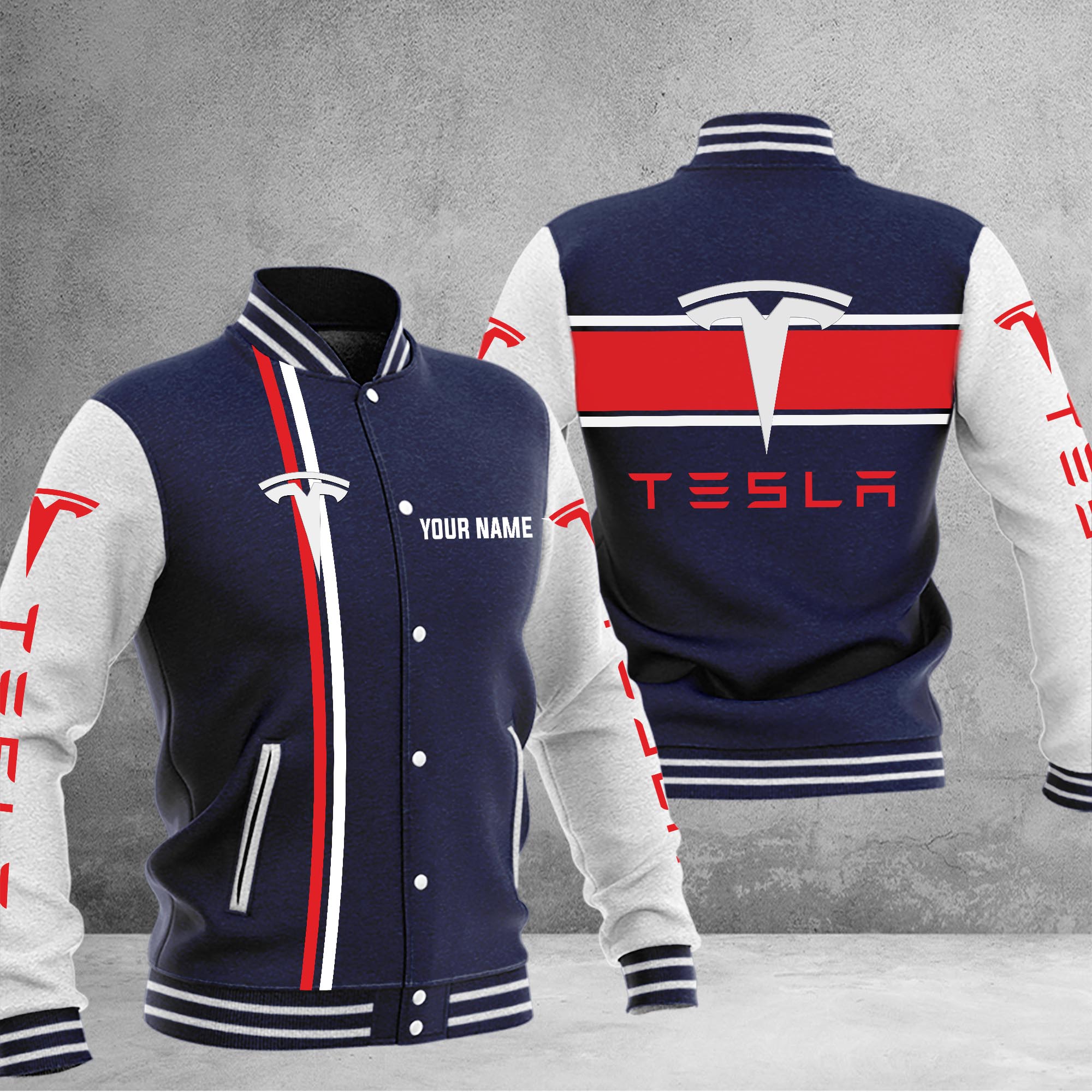 Tesla Baseball Jacket - Famjoys Tesla Baseball Jacket - Famjoys