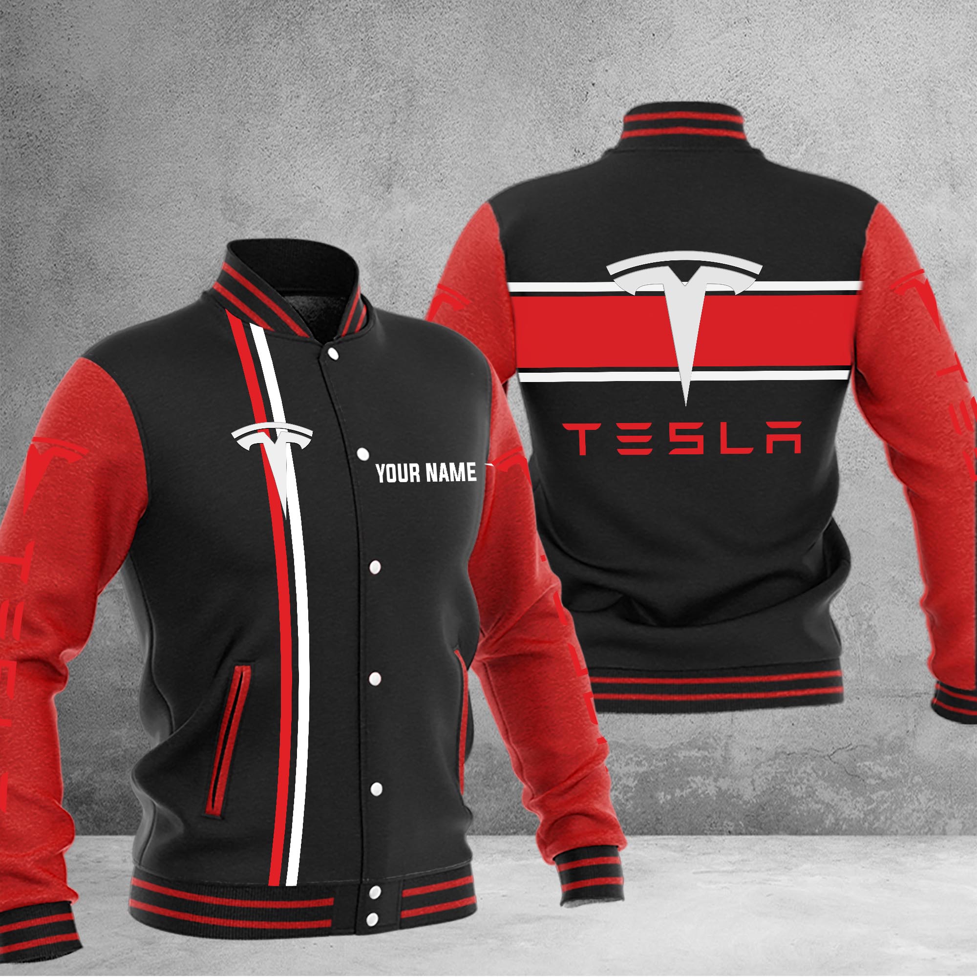 Tesla Baseball Jacket - Famjoys Tesla Baseball Jacket - Famjoys