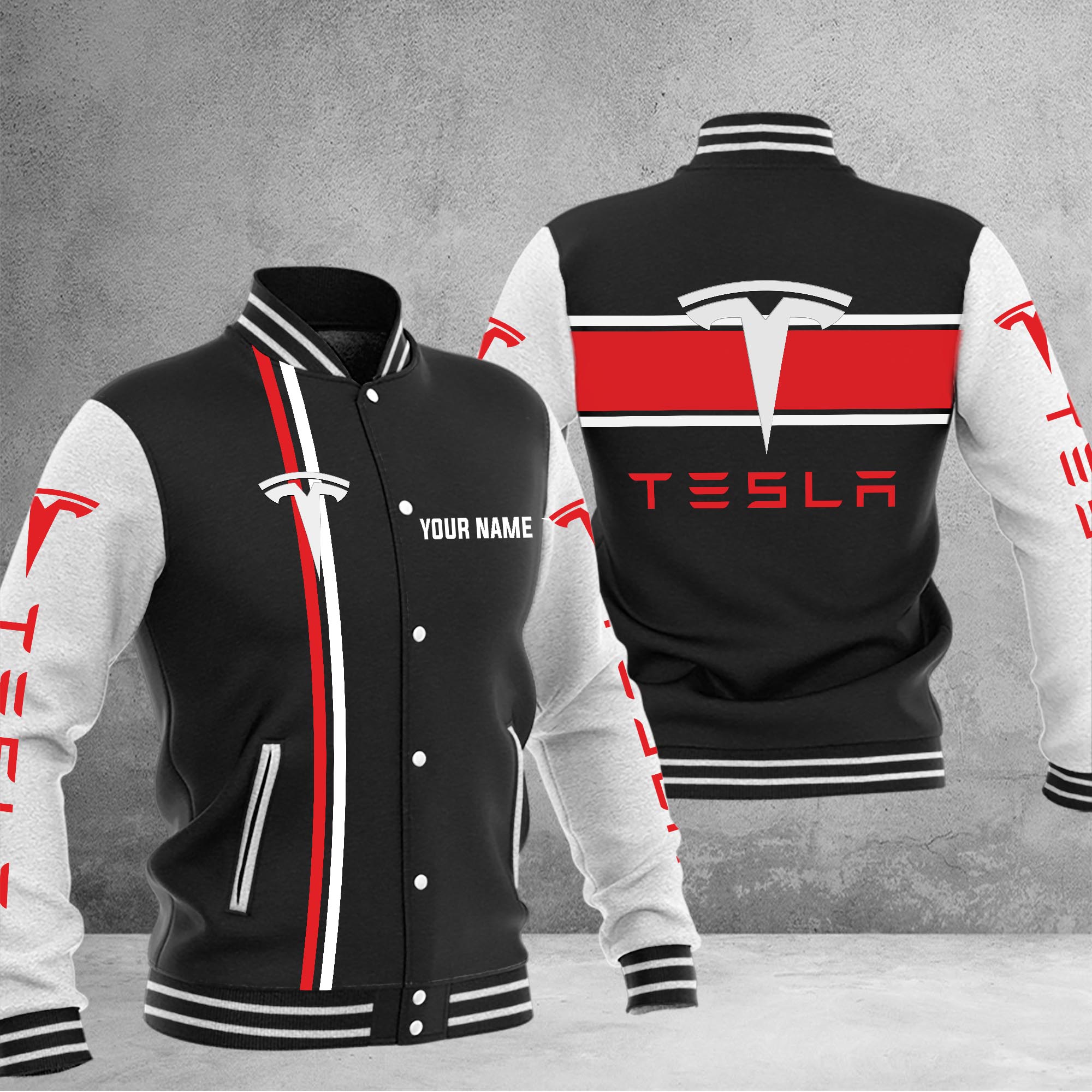 Tesla Baseball Jacket - Famjoys Tesla Baseball Jacket - Famjoys