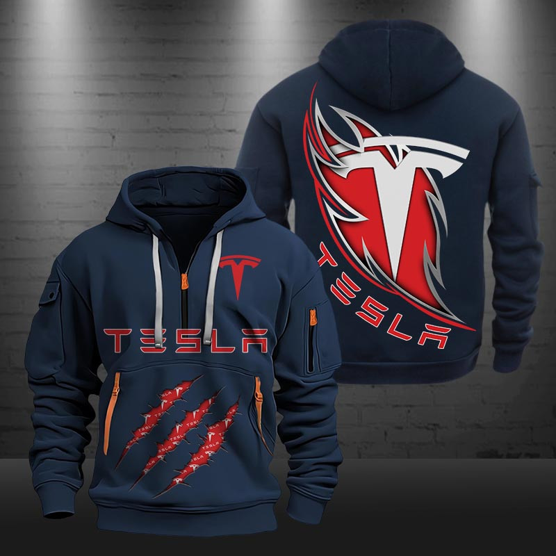 Tesla New Zip Hoodie 0487 Multicolor - Famjoys Tesla New Zip Hoodie 0487 Multicolor - Famjoys