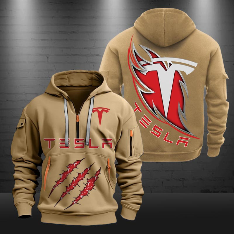 Tesla New Zip Hoodie 0487 Multicolor - Famjoys Tesla New Zip Hoodie 0487 Multicolor - Famjoys