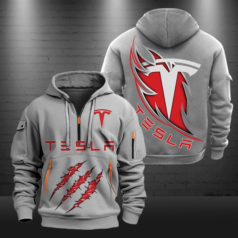 Tesla New Zip Hoodie 0487 Multicolor - Famjoys Tesla New Zip Hoodie 0487 Multicolor - Famjoys