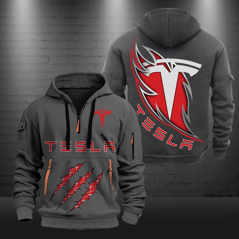 Tesla New Zip Hoodie 0487 Multicolor - Famjoys Tesla New Zip Hoodie 0487 Multicolor - Famjoys