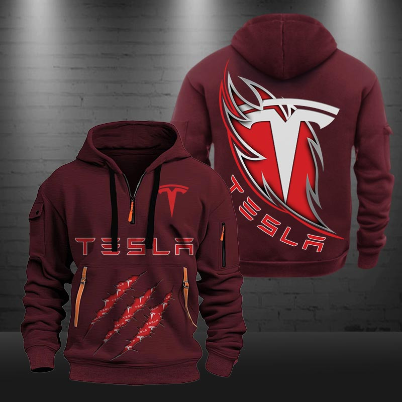 Tesla New Zip Hoodie 0487 Multicolor - Famjoys Tesla New Zip Hoodie 0487 Multicolor - Famjoys