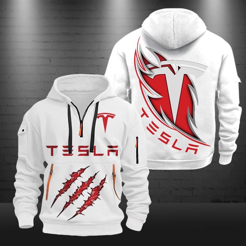 Tesla New Zip Hoodie 0487 Multicolor - Famjoys Tesla New Zip Hoodie 0487 Multicolor - Famjoys