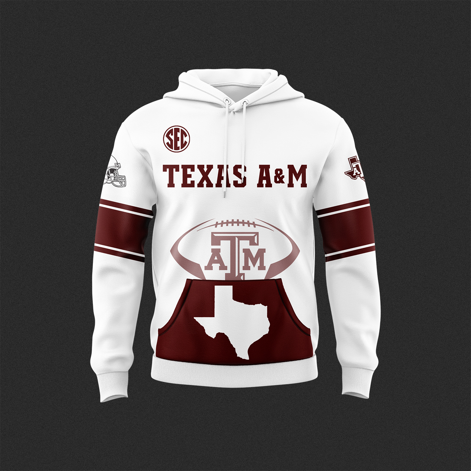 Texas A&M Aggies Football GigEm Premium Pullover Hoodie - Famjoys Texas A&M Aggies Football GigEm Premium Pullover Hoodie - Famjoys