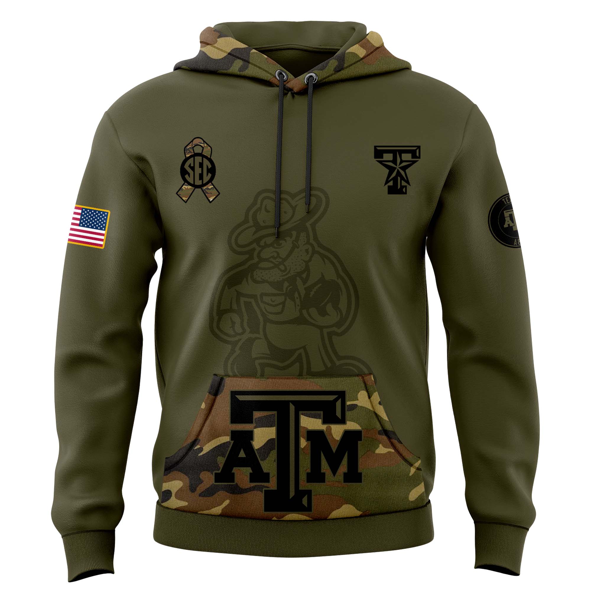 Texas A&M Aggies Camo Salute to Service Club Fleece Pullover Hoodie - Famjoys Texas A&M Aggies Camo Salute to Service Club Fleece Pullover Hoodie - Famjoys
